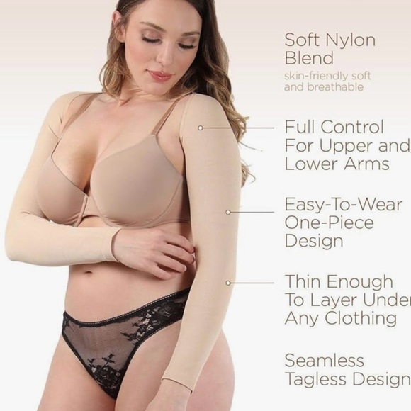 MeMoi Slim Me Long Sleeve Arm Shapers Slimmers Shapewear Size Q2/6 Queen 2X NWT - Picture 3 of 5